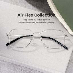Leah Silver Rectangle Glasses0