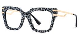 Lidia Gray Leopard Square Glasses4