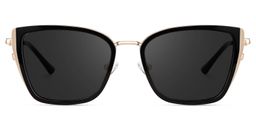 Juniper Black Rectangle Sunglasses0