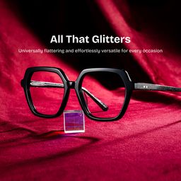Devon Black Geometric Glasses0
