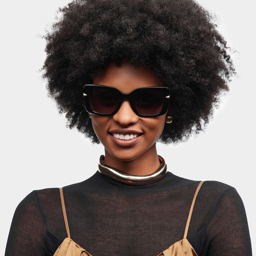 Neon Black Square Glasses