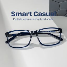 Connie Blue Rectangle Glasses0