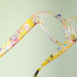 Jett Yellow Clear Square Glasses8