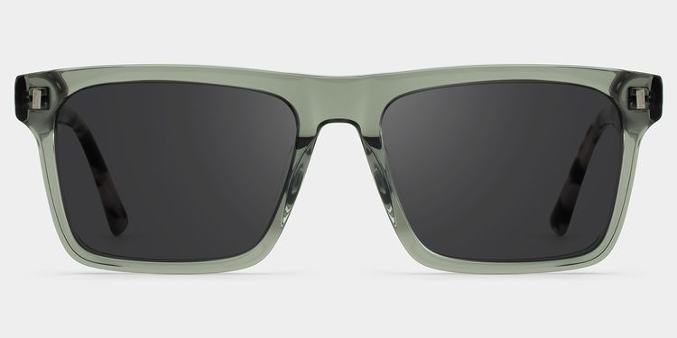 Henry Gray Green Rectangle Sunglasses