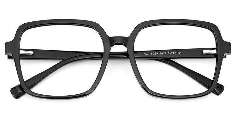Ember Black Square Glasses