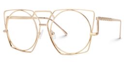 Ybarra Gold Geometric Glasses1