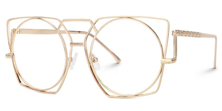 Ybarra Gold Geometric Glasses