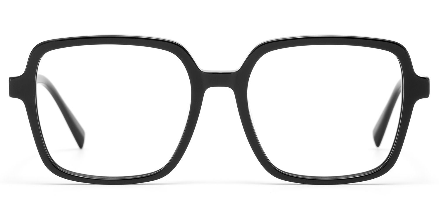 Square Black Eyeglasses- Ember Acetate Frame Glasses0
