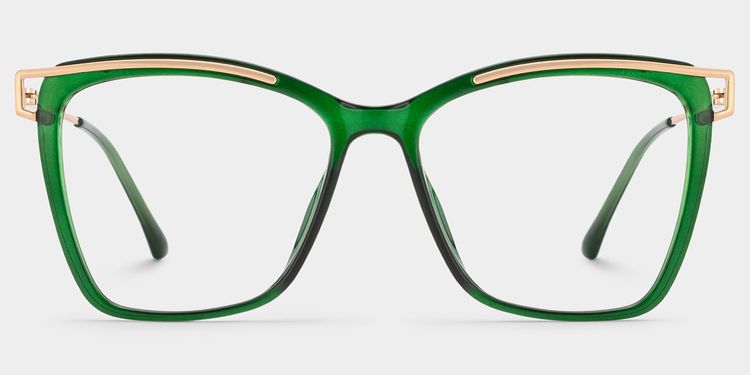 Krystle Green Square Glasses