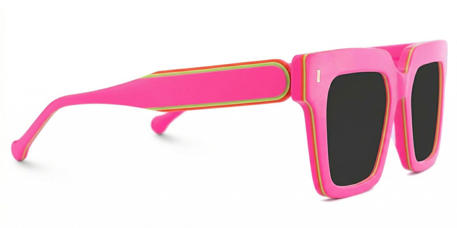 Gilberto Square Bright Pink Frame Sunglasses Online Sale | ZEELOOL3