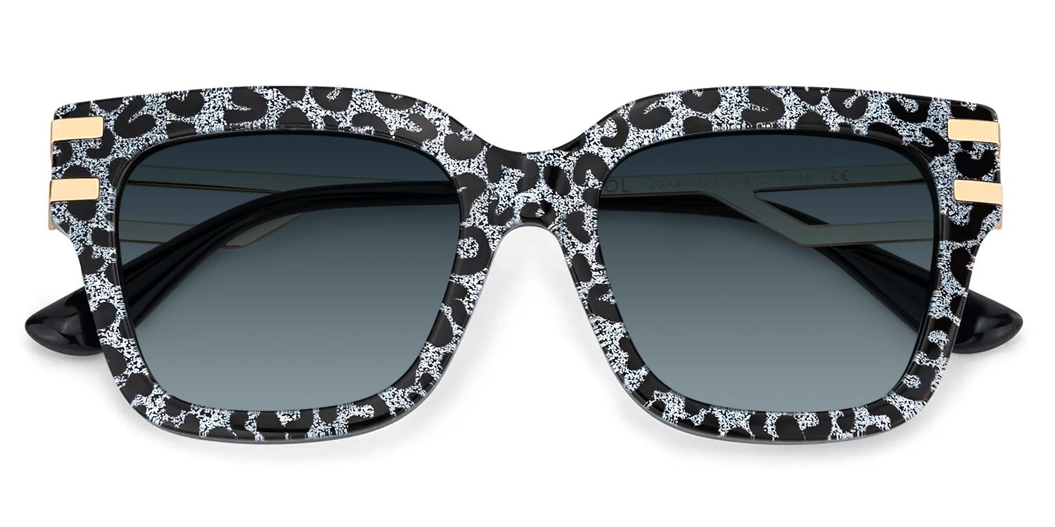 Lidia Gray Leopard Square Polarized Sunglasses for Driving | ZEELOOL1