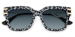 Lidia Gray Leopard Square Sunglasses1