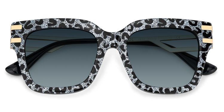 Lidia Gray Leopard Square Sunglasses