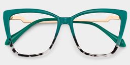 Awilda Green Rectangle Glasses1