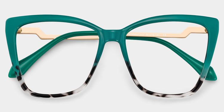 Awilda Green Rectangle Glasses