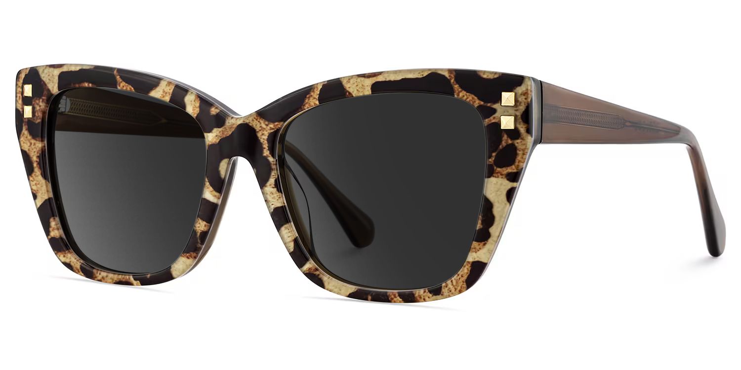 Tessia Square Style Brown Leopard Frame Sunglasses | ZEELOOL2