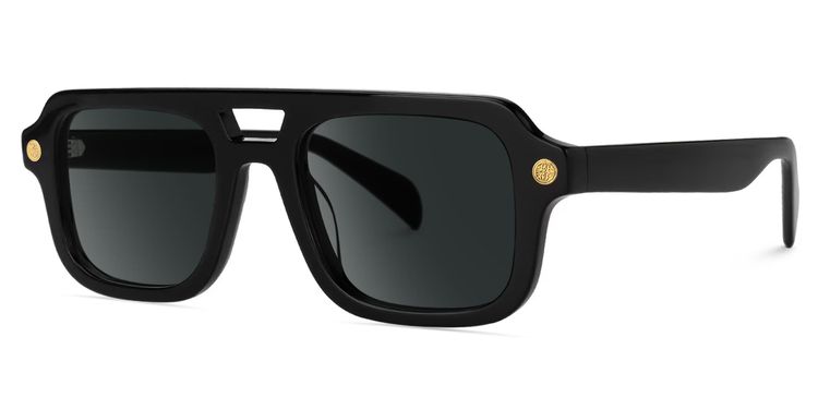 Ismail Black Aviator Sunglasses