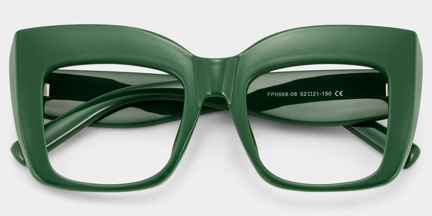 Alberta Cat-Eye Green Frame Glasses | Zeelool1