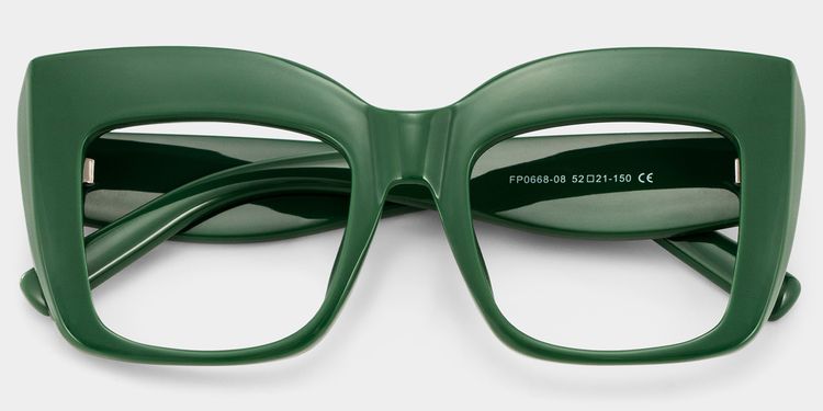 Alberta Green Square Glasses