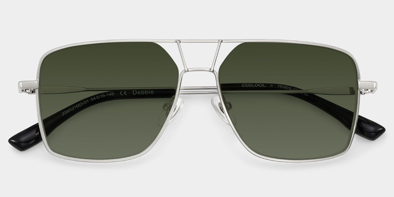Debbie Metal Silver Aviator Frame Sunglasses | ZEELOOL2
