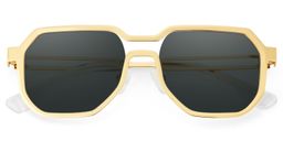 Hype Gold Geometric Sunglasses2