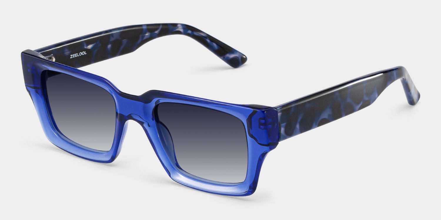 Orson Blue Rectangle Polarized Sunglasses for Driving | ZEELOOL2