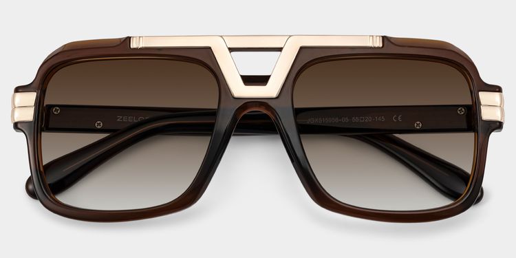 Croswell Brown Aviator Sunglasses