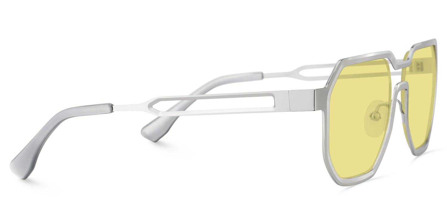 Hype Geometric Silver Sunglasses for Women & Men | ZEELOOL3