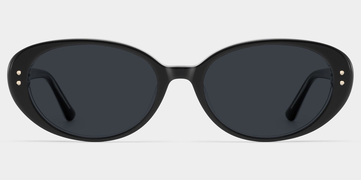 Lennon Oval Black Sunglasses for Women & Men | ZEELOOL1
