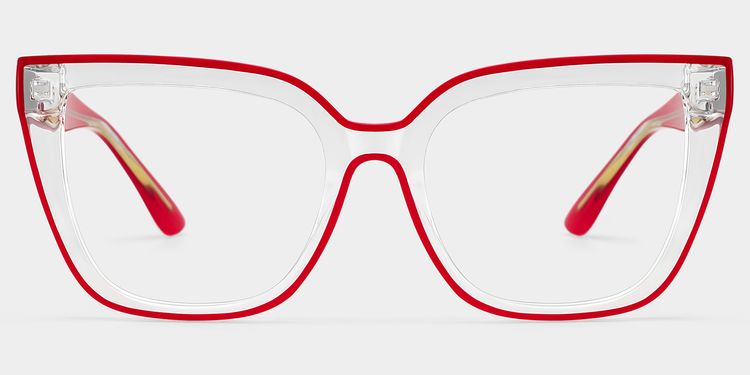 Mirta Red Square Glasses