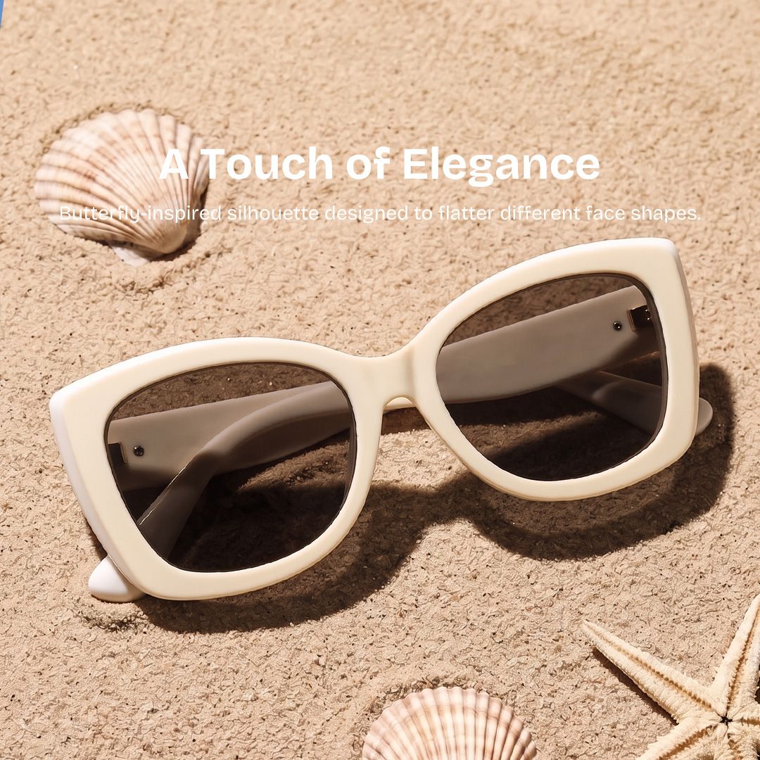 Rosie Cream White Butterfly Sunglasses to Frame Your Face | ZEELOOL0