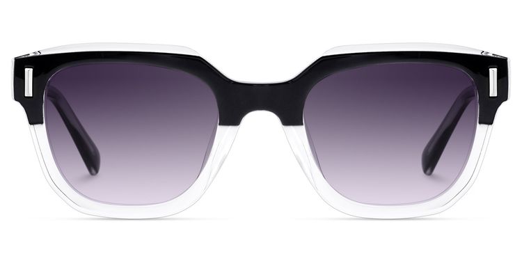 Nia Black Clear Square Sunglasses