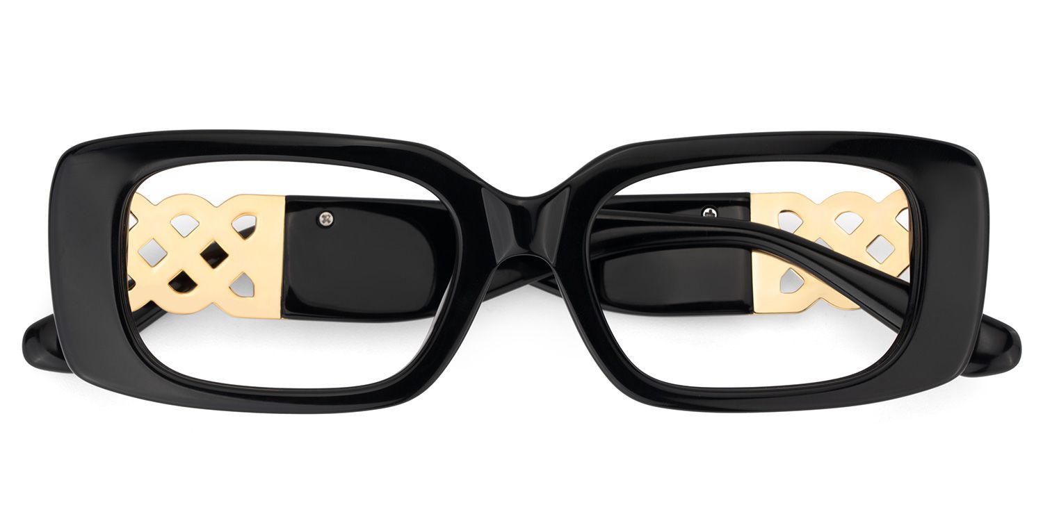 Jonas Rectangle Black Color Frame Glasses for Women | Zeelool2