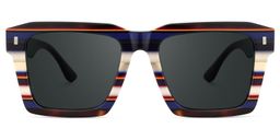 Kenish Blue White Square Sunglasses0