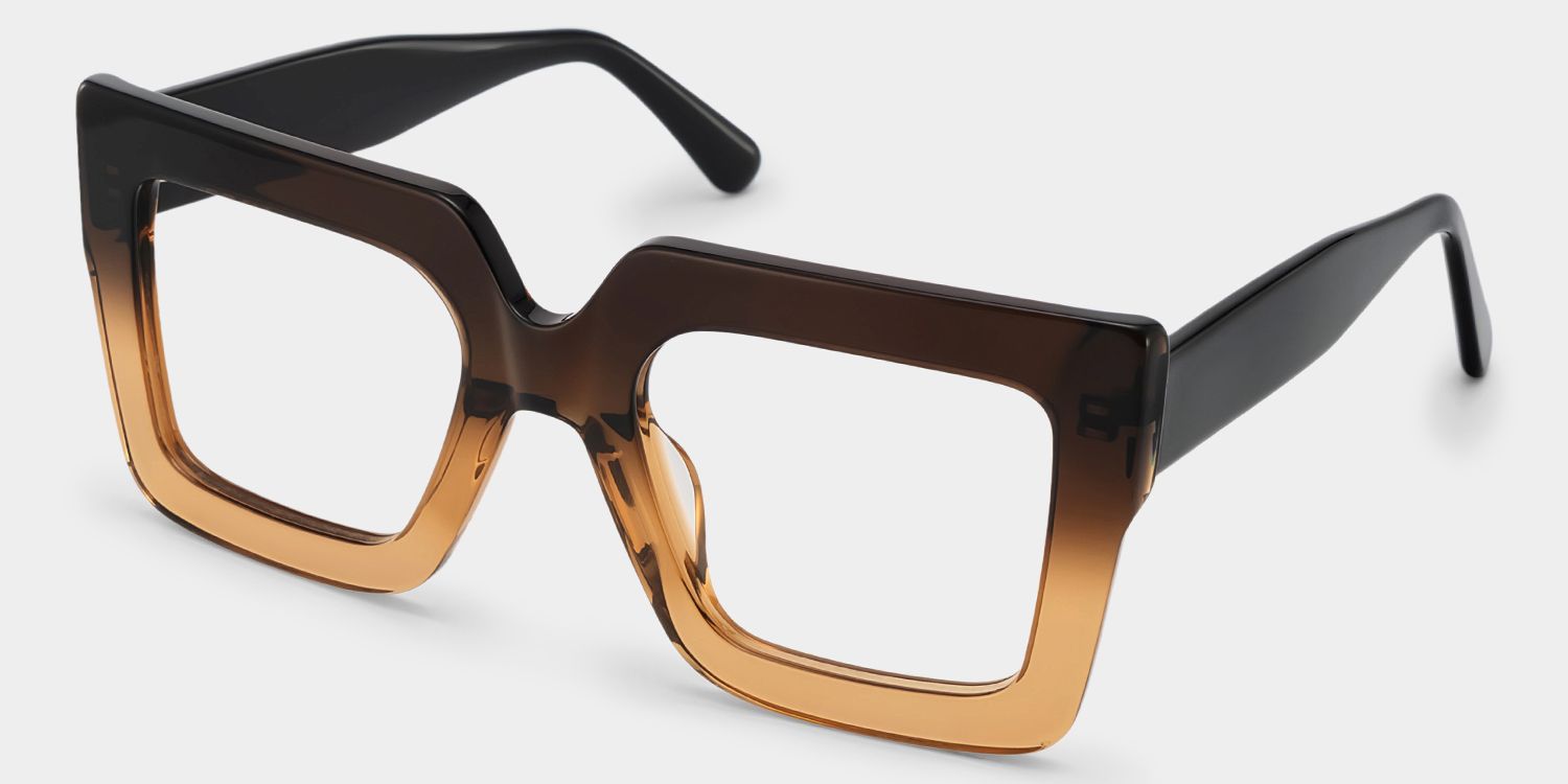 Brandon Brown Square Frame Glasses, Thick Tawny Frames2