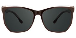 Libby Coffee Geometric Sunglasses0