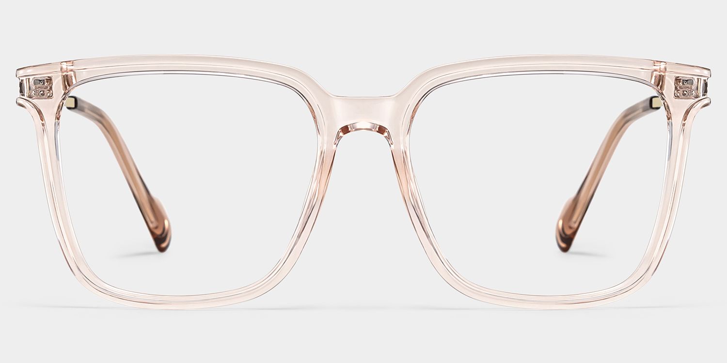 Thin Beige Frame Glasses With Square Shape0