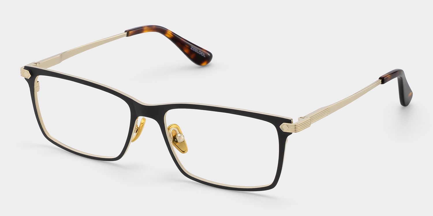Alexander Black Full Rim Rectangle Glasses for Men | ZEELOOL3