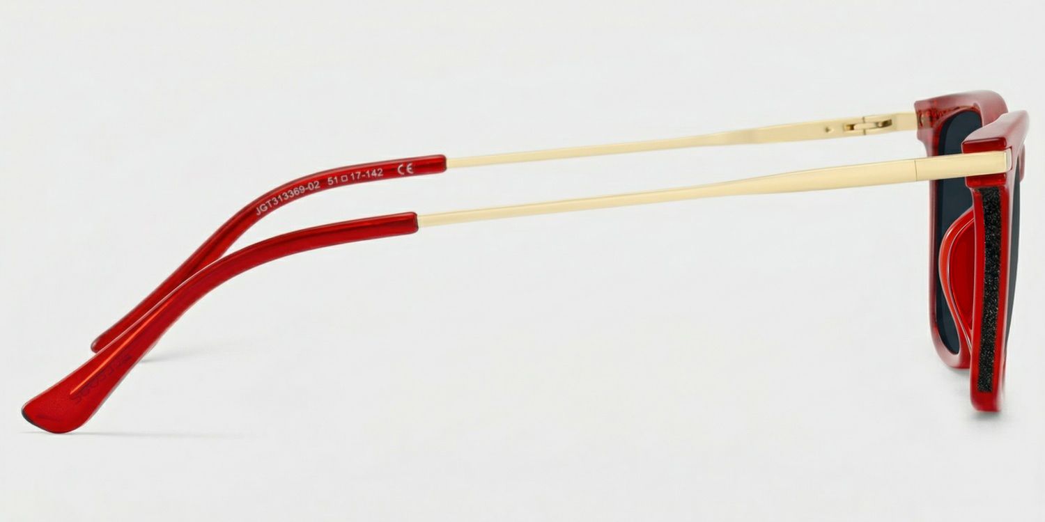 Selena Mixed Red Rectangle Frame Sunglasses | ZEELOOL3