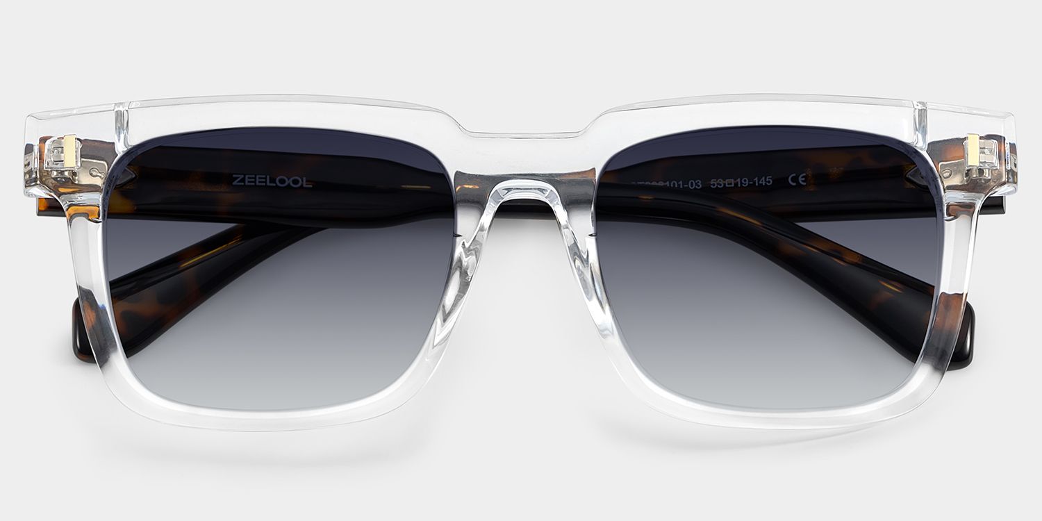 Connor Tr90 Clear Rectangle Frame Sunglasses | ZEELOOL1