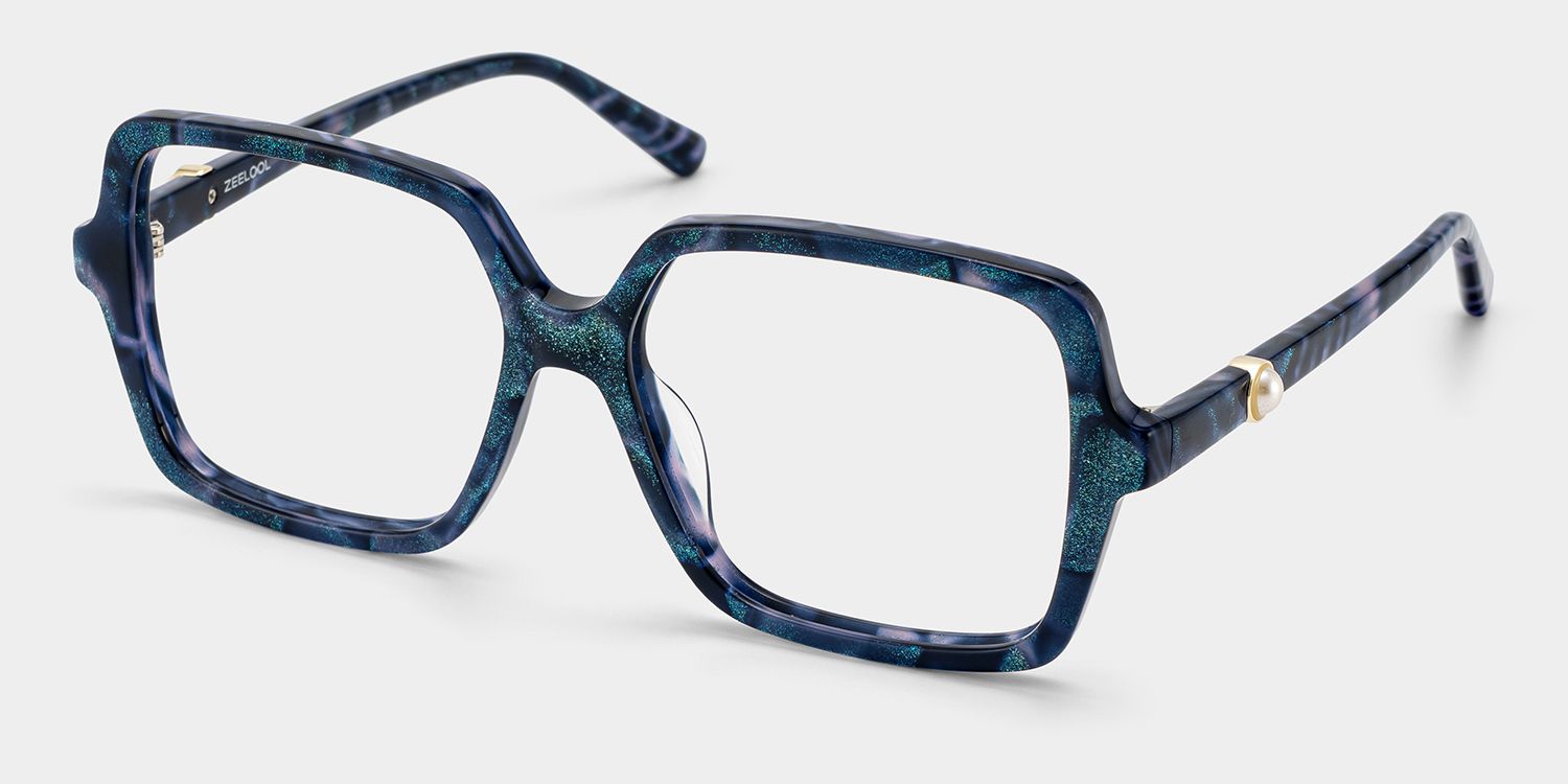 Buy Blue Tortoise Elena Square Eyeglasses | ZEELOOL3