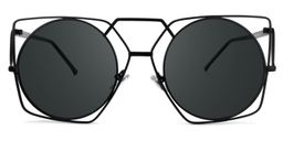Evette Black Geometric Sunglasses0