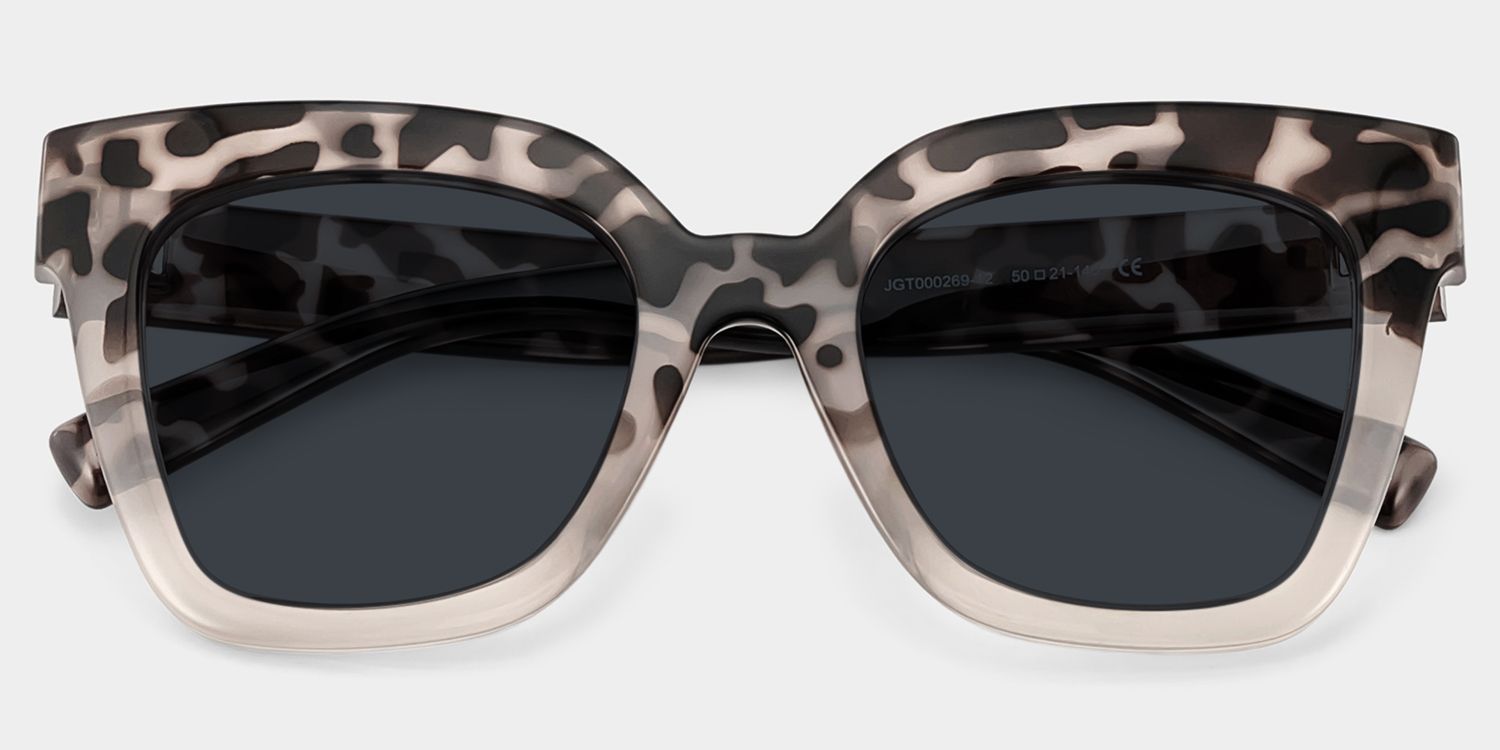 Malcolm Plastic Two-Tone Square Frame Sunglasses | ZEELOOL1