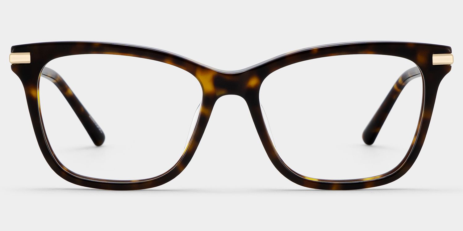 Eliot Tortoise Rectangle Mixed Frame Glasses for Women | ZEELOOL1