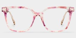 Jacqui Pink Tortoise Square Glasses0