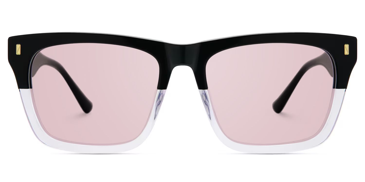 Brookins Rectangle Style Black Clear Frame Sunglasses | ZEELOOL0