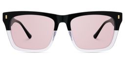 Brookins Black Clear Rectangle Sunglasses0