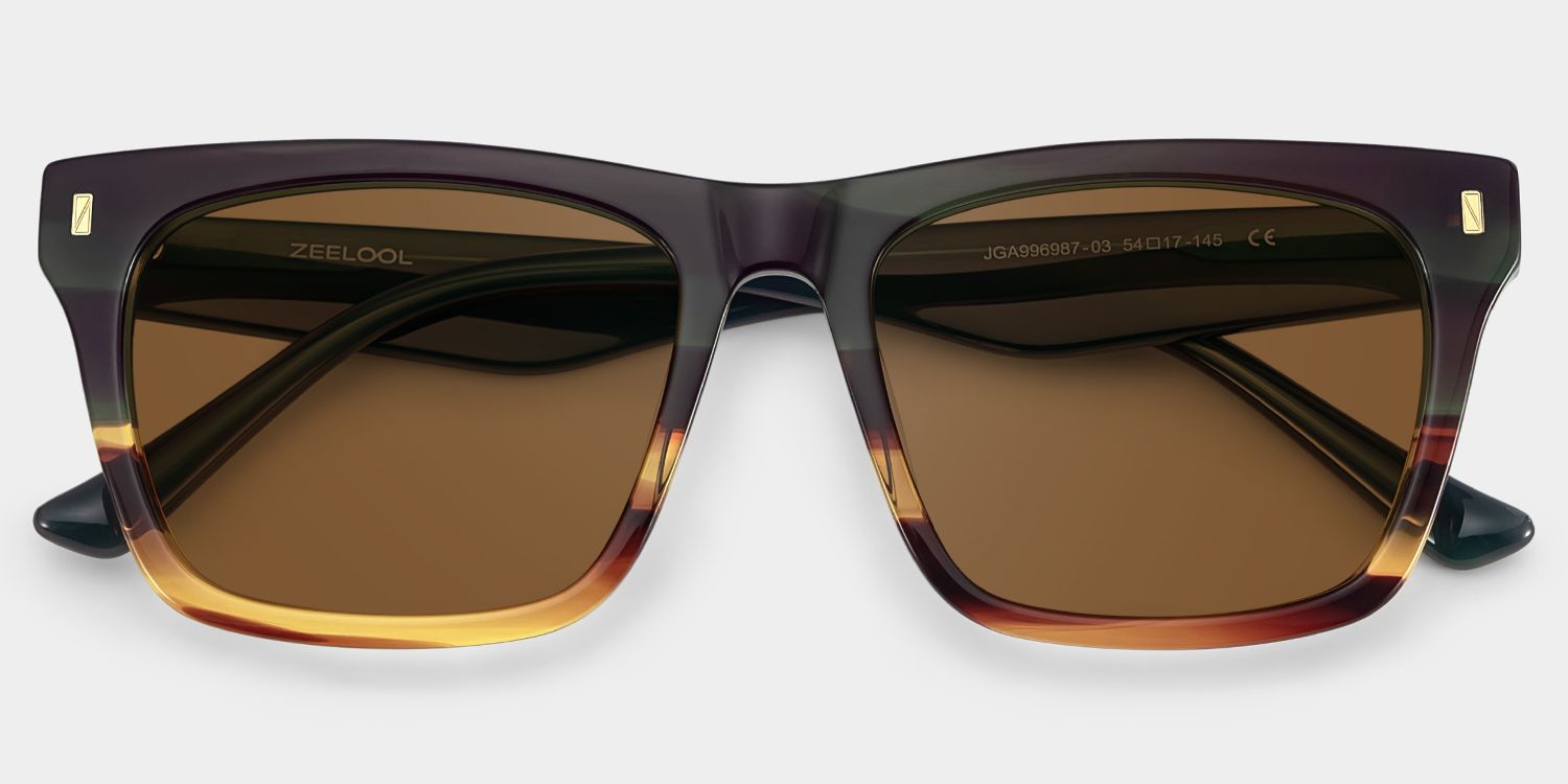 Brookins Rectangle Style Multicolor Frame Sunglasses | ZEELOOL1