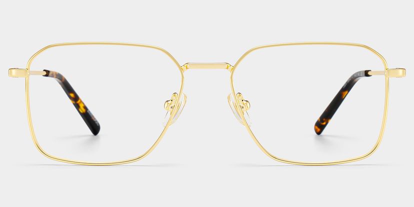 Leah Gold Rectangle Glasses