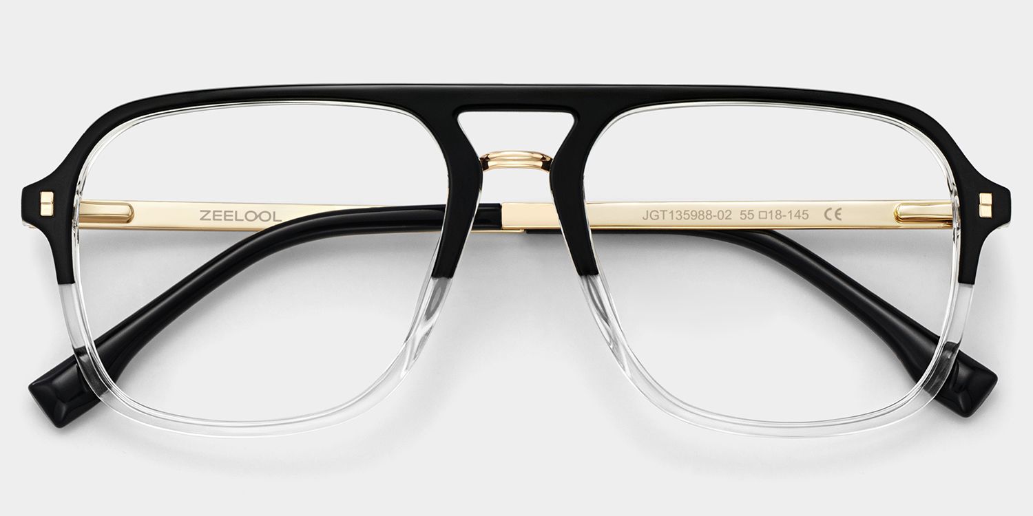 Aviator Kilworth Black-Clear Glasses deals -Zeelool Glasses1